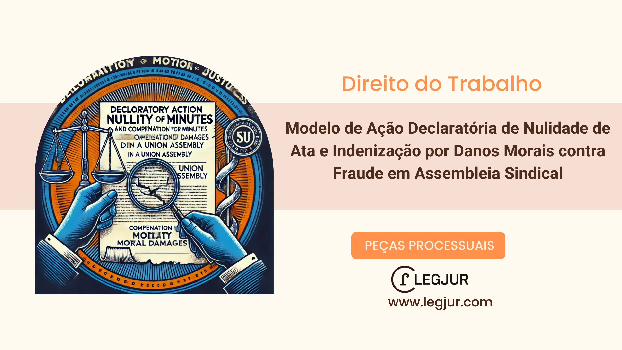 Modelo de Ação Declaratória de Nulidade de Ata e Indenização por Danos Morais contra Fraude em Assembleia Sindical