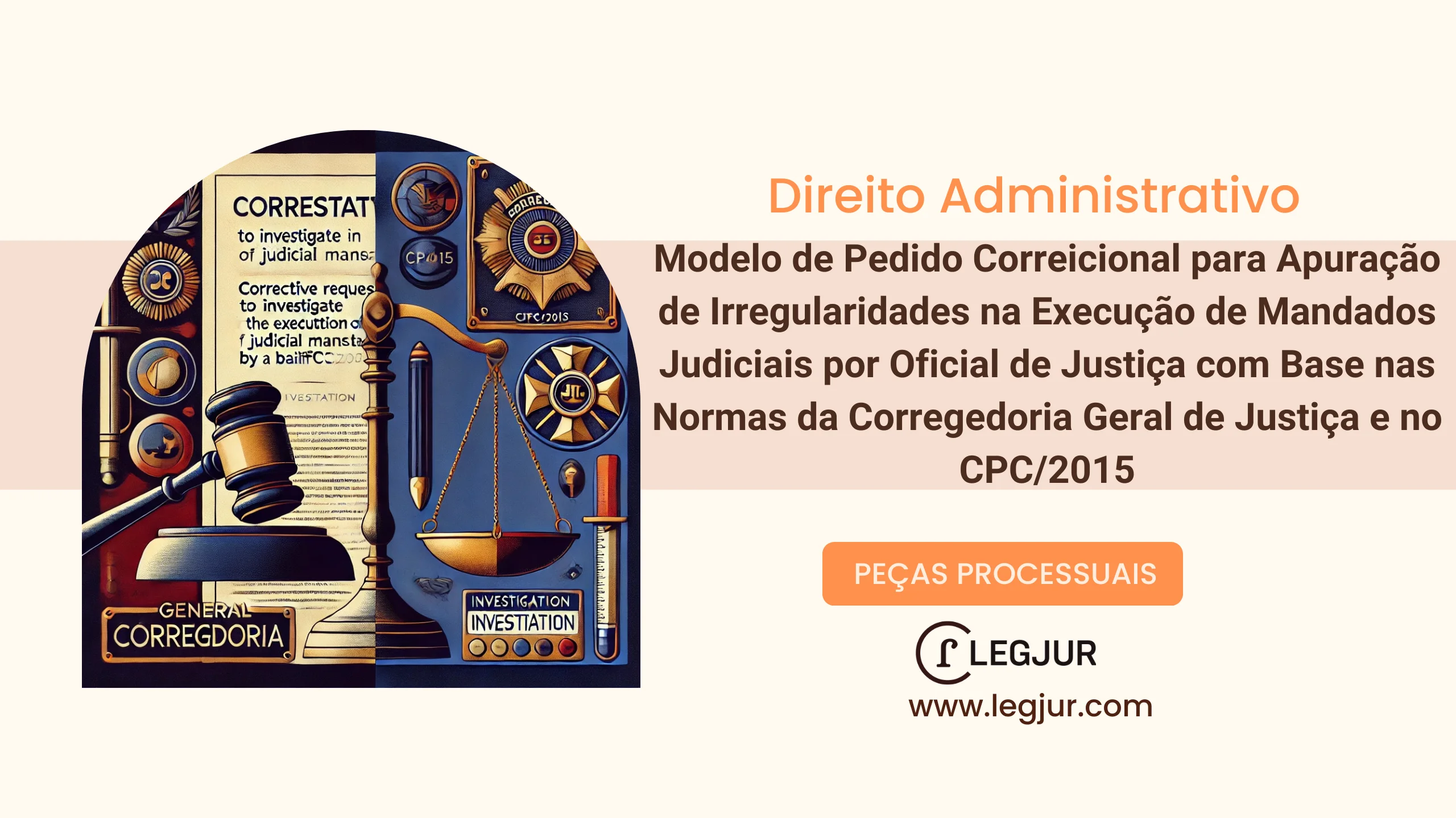 Modelo de Pedido Correicional para Apuração de Irregularidades na Execução de Mandados Judiciais por Oficial de Justiça com Base nas Normas da Corregedoria Geral de Justiça e no CPC/2015