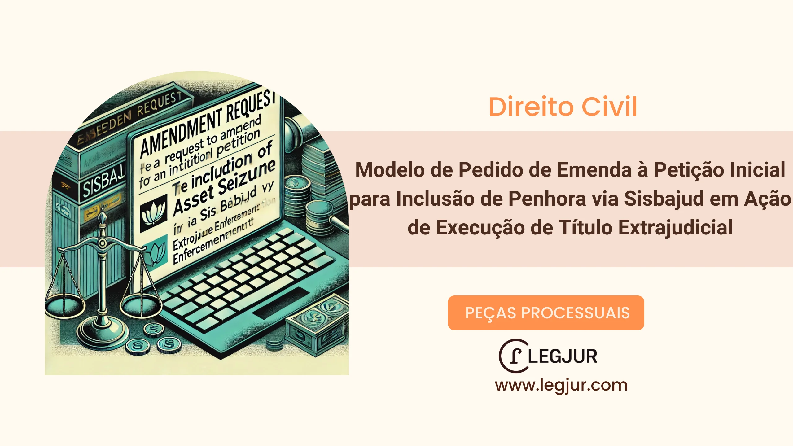 Modelo de Pedido de Emenda à Petição Inicial para Inclusão de Penhora via Sisbajud em Ação de Execução de Título Extrajudicial