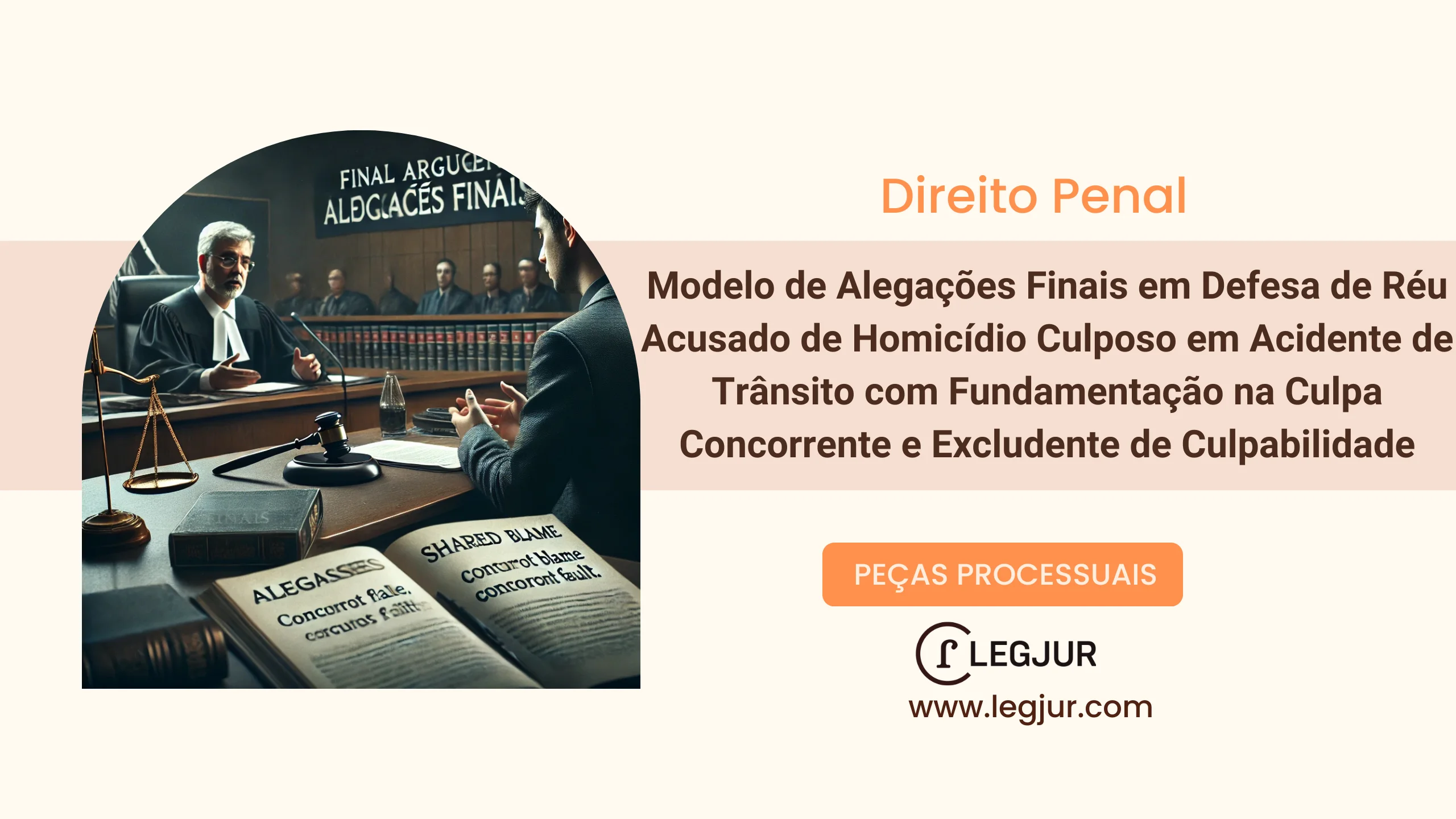 Modelo de Alegações Finais em Defesa de Réu Acusado de Homicídio Culposo em Acidente de Trânsito com Fundamentação na Culpa Concorrente e Excludente de Culpabilidade