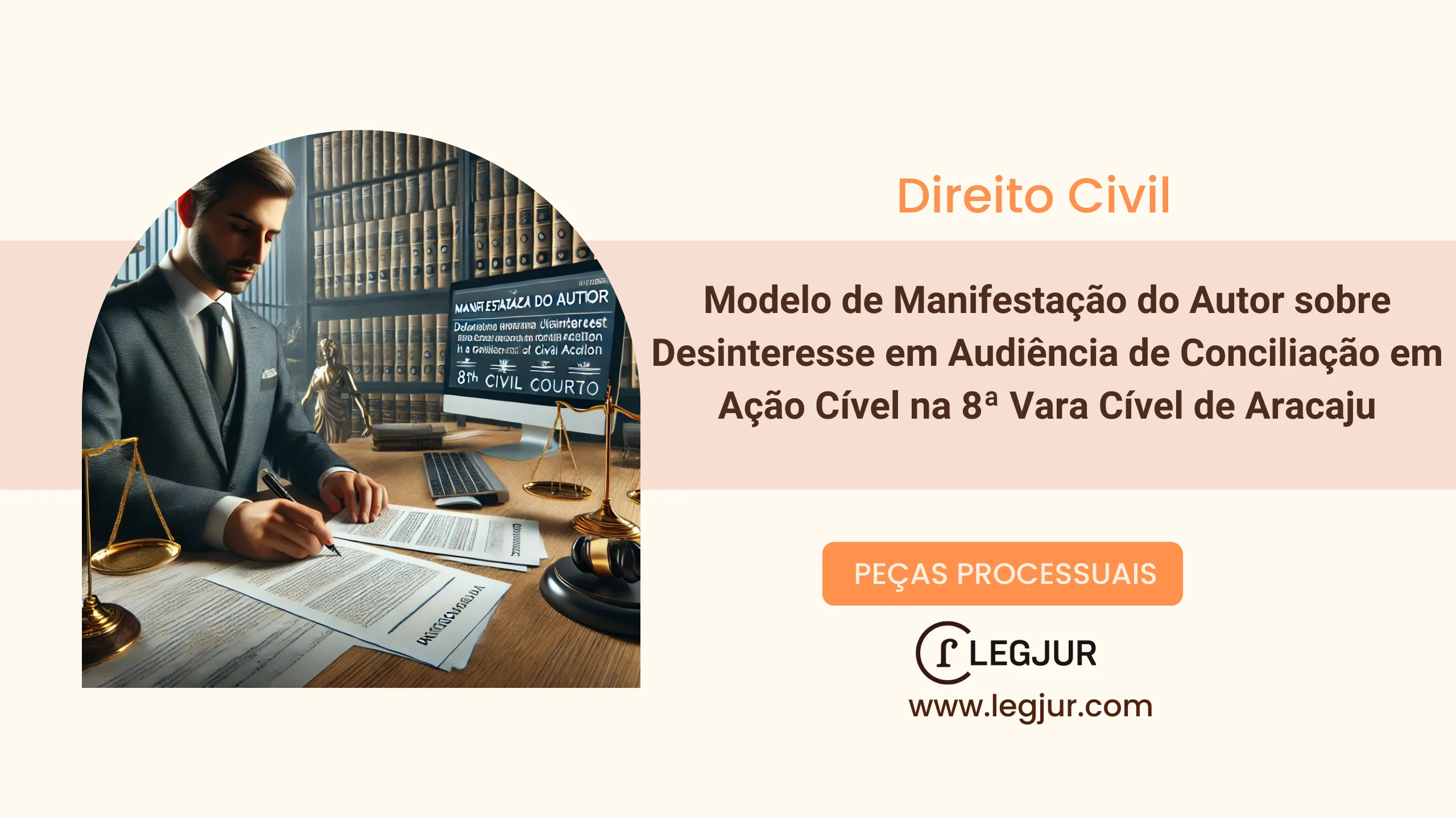 Modelo de Manifestação do Autor sobre Desinteresse em Audiência de Conciliação em Ação Cível na 8ª Vara Cível de Aracaju