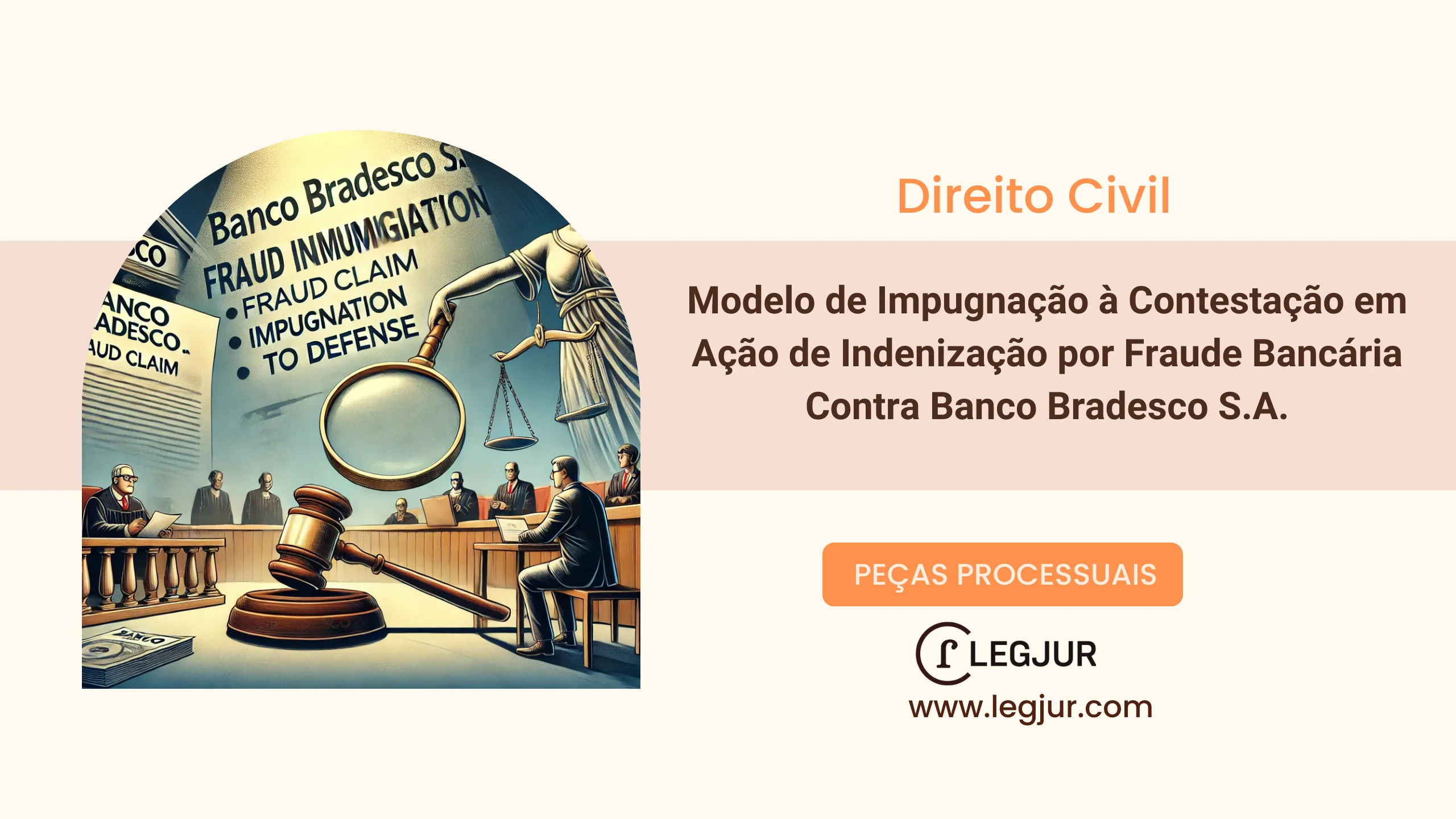 Modelo de Impugnação à Contestação em Ação de Indenização por Fraude Bancária Contra Banco Bradesco S.A.