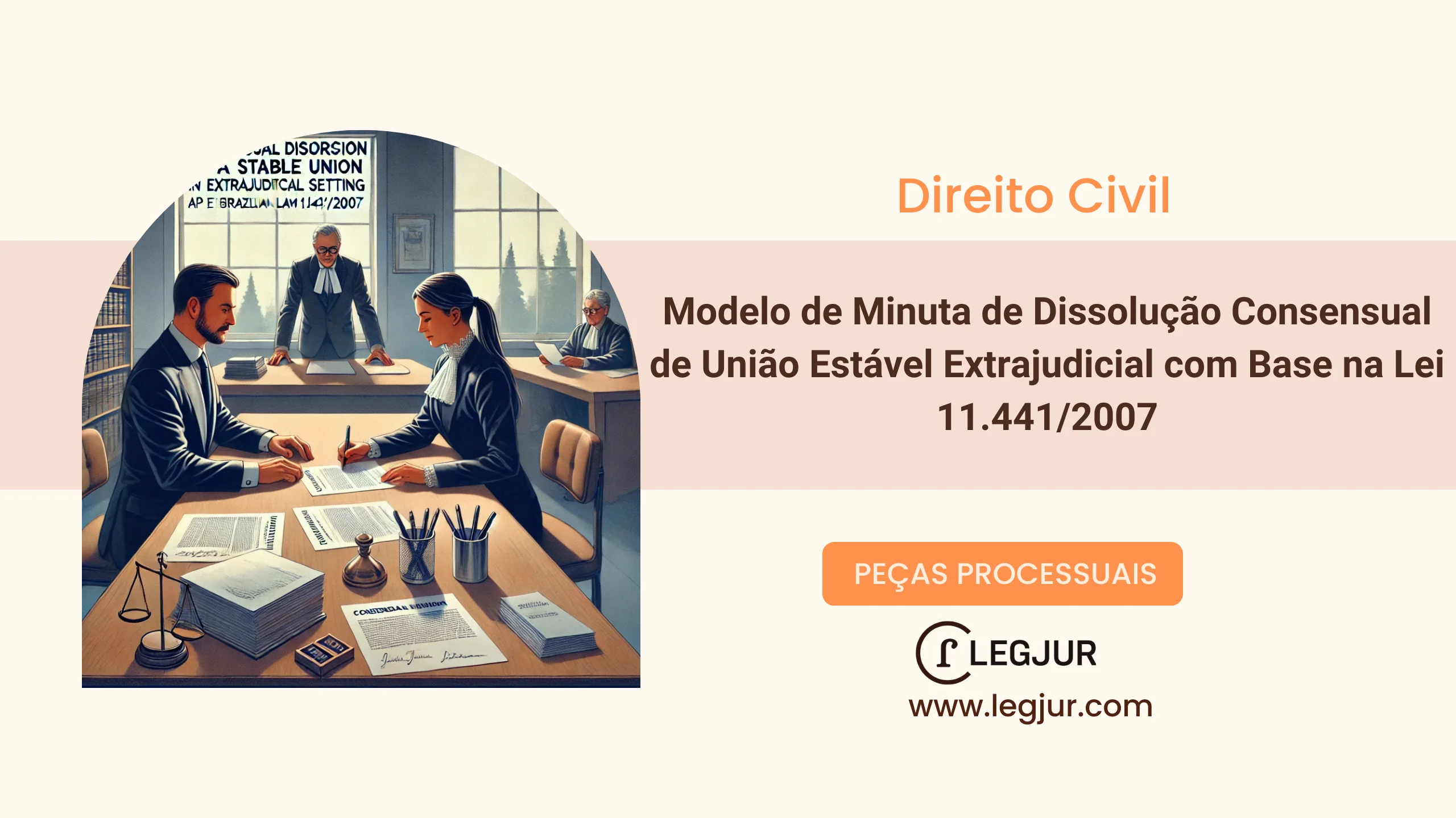 Modelo de Minuta de Dissolução Consensual de União Estável Extrajudicial com Base na Lei 11.441/2007