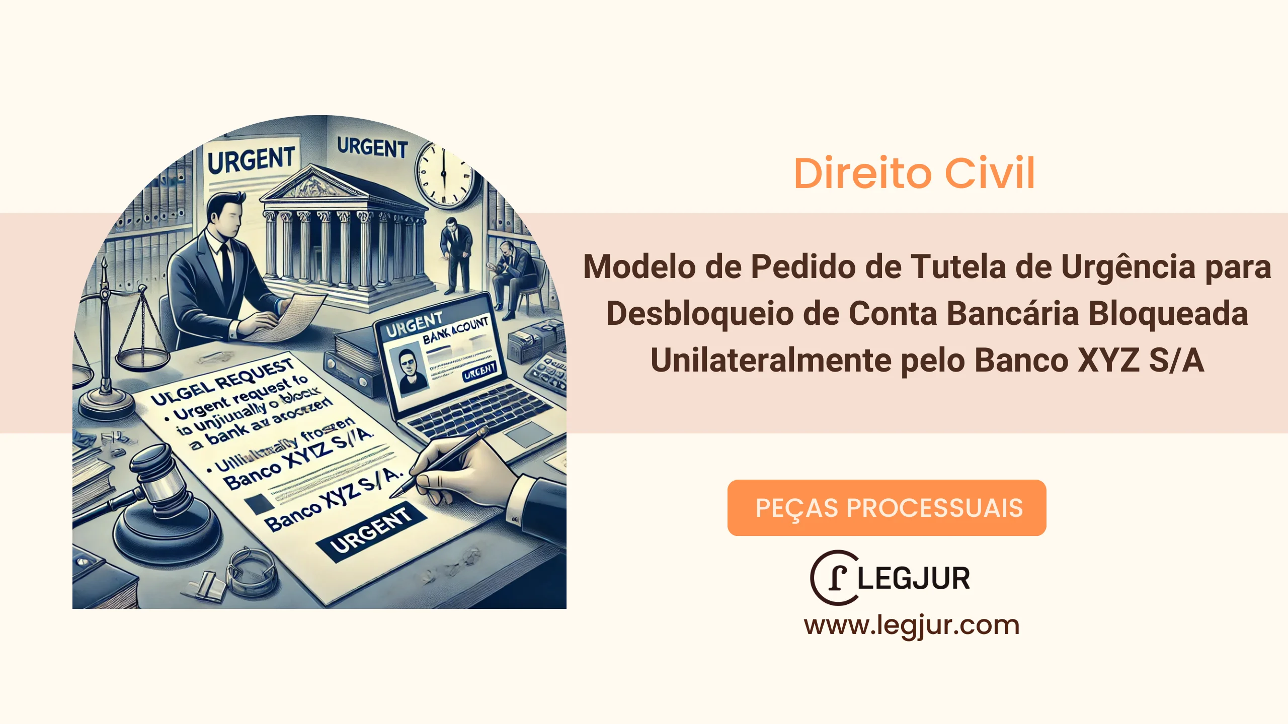 Modelo de Pedido de Tutela de Urgência para Desbloqueio de Conta Bancária Bloqueada Unilateralmente pelo Banco XYZ S/A