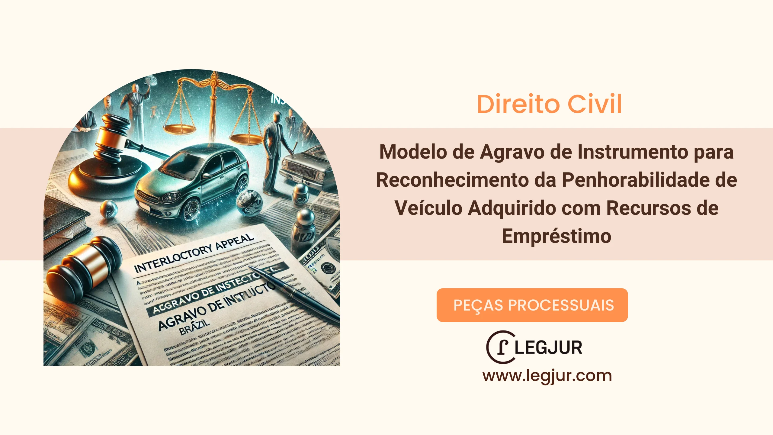 Modelo de Agravo de Instrumento para Reconhecimento da Penhorabilidade de Veículo Adquirido com Recursos de Empréstimo