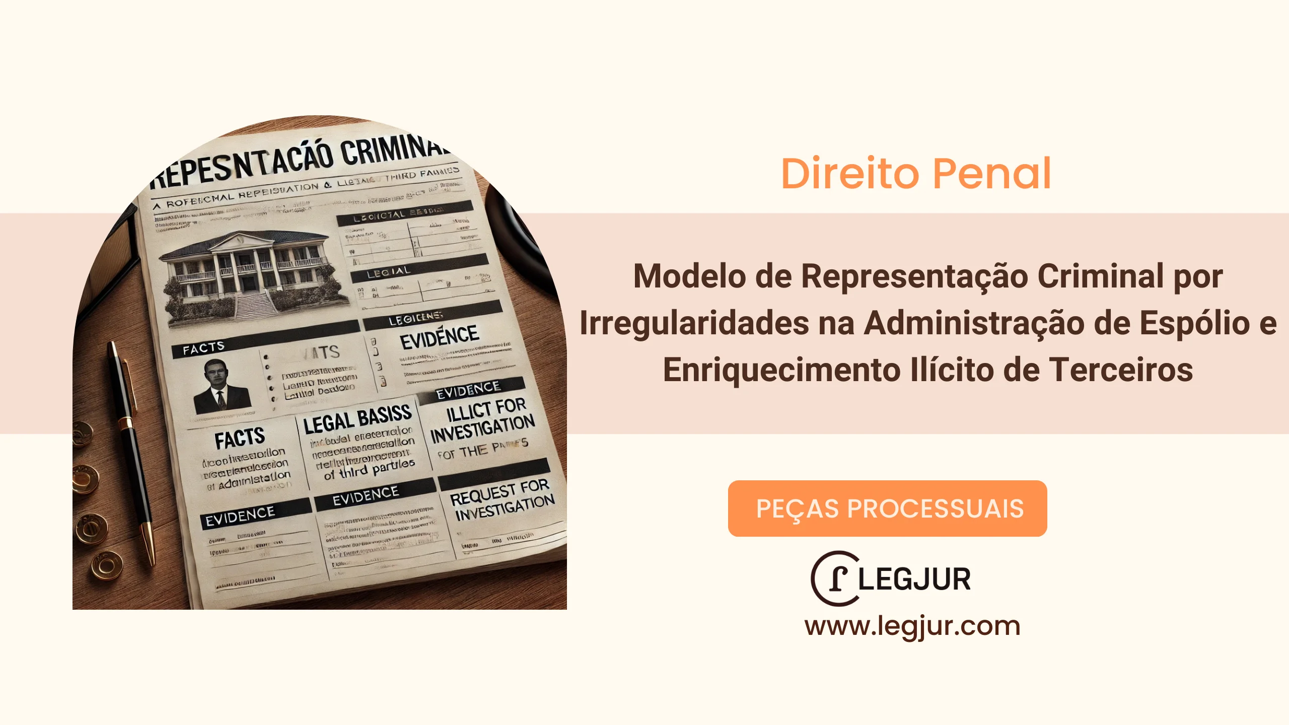 Modelo de Representação Criminal por Irregularidades na Administração de Espólio e Enriquecimento Ilícito de Terceiros