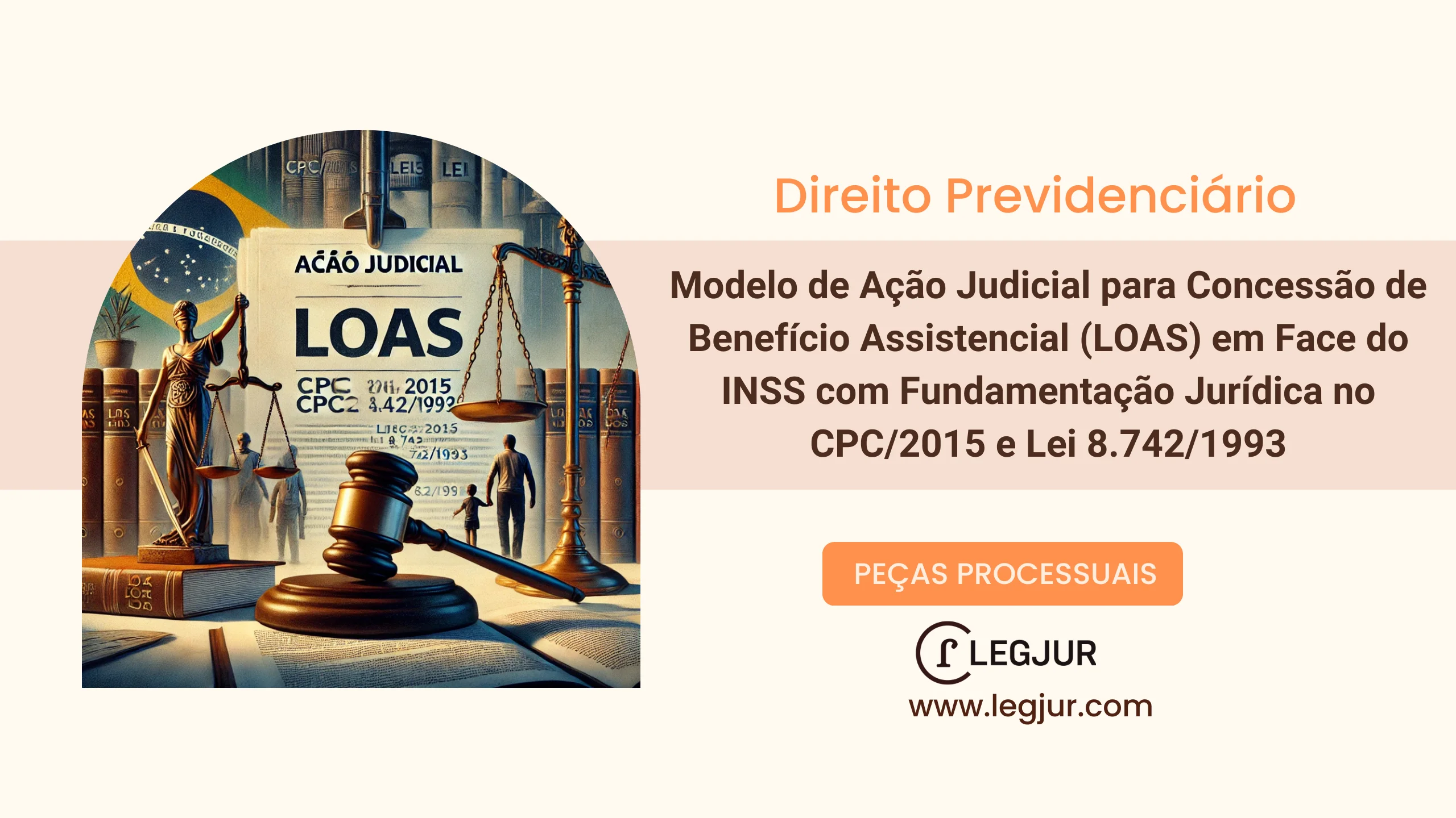 Modelo de Ação Judicial para Concessão de Benefício Assistencial (LOAS) em Face do INSS com Fundamentação Jurídica no CPC/2015 e Lei 8.742/1993