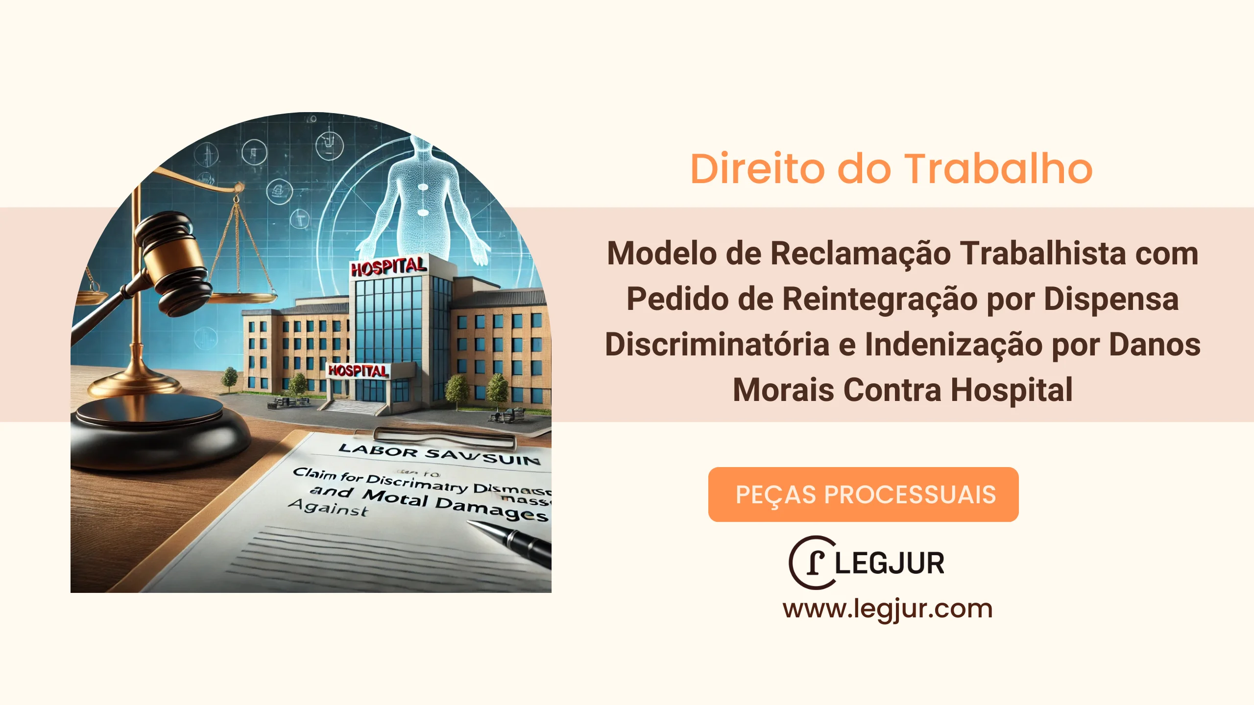 Modelo de Reclamação Trabalhista com Pedido de Reintegração por Dispensa Discriminatória e Indenização por Danos Morais Contra Hospital