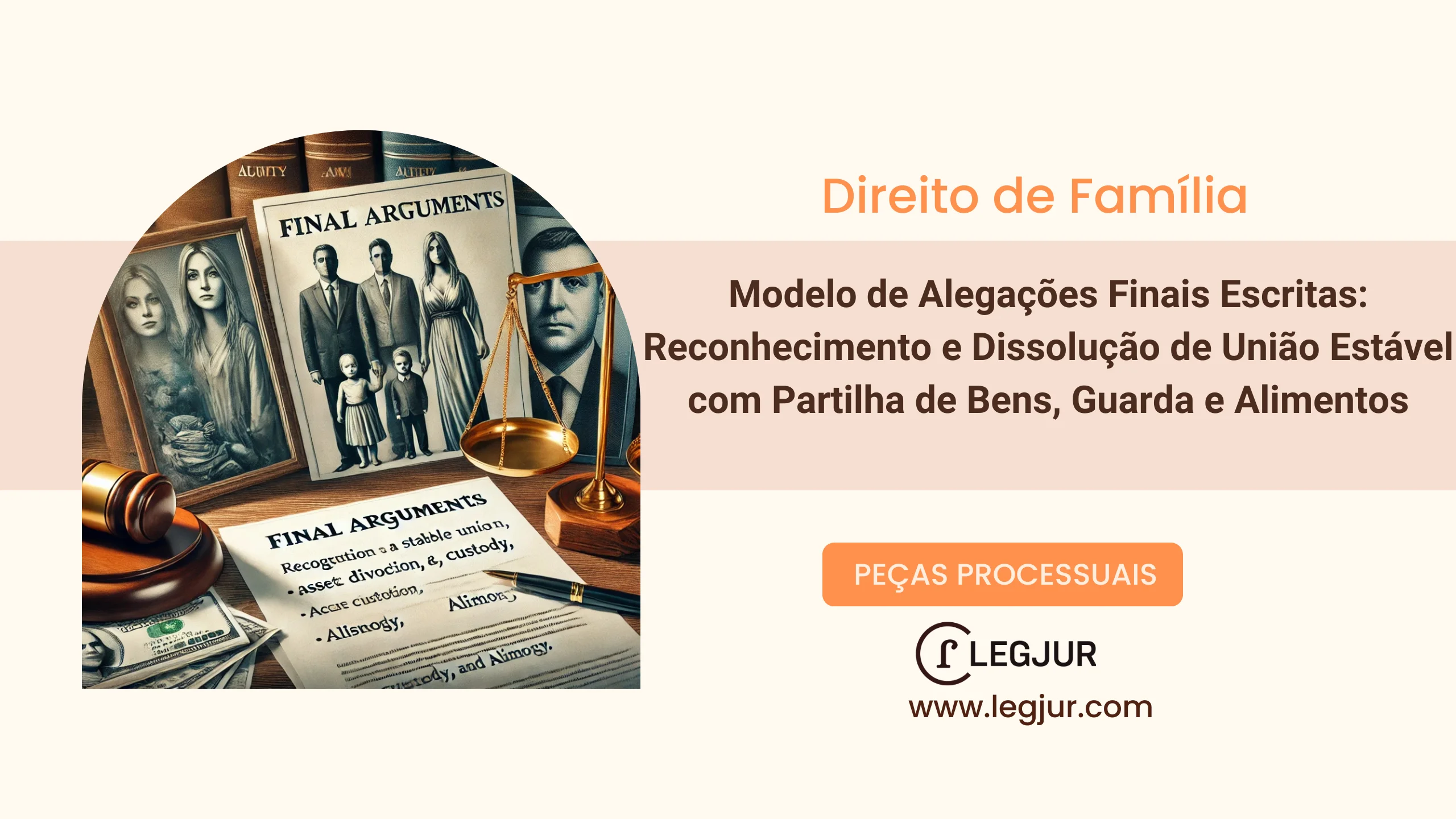 Modelo de Alegações Finais Escritas: Reconhecimento e Dissolução de União Estável com Partilha de Bens, Guarda e Alimentos