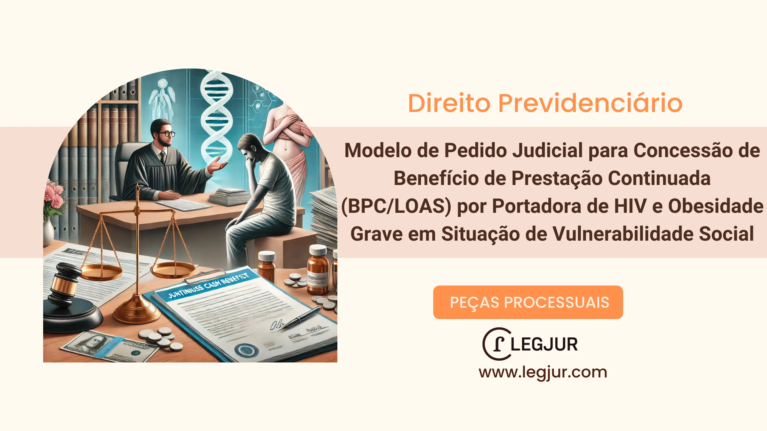 Modelo de Pedido Judicial para Concessão de Benefício de Prestação Continuada (BPC/LOAS) por Portadora de HIV e Obesidade Grave em Situação de Vulnerabilidade Social