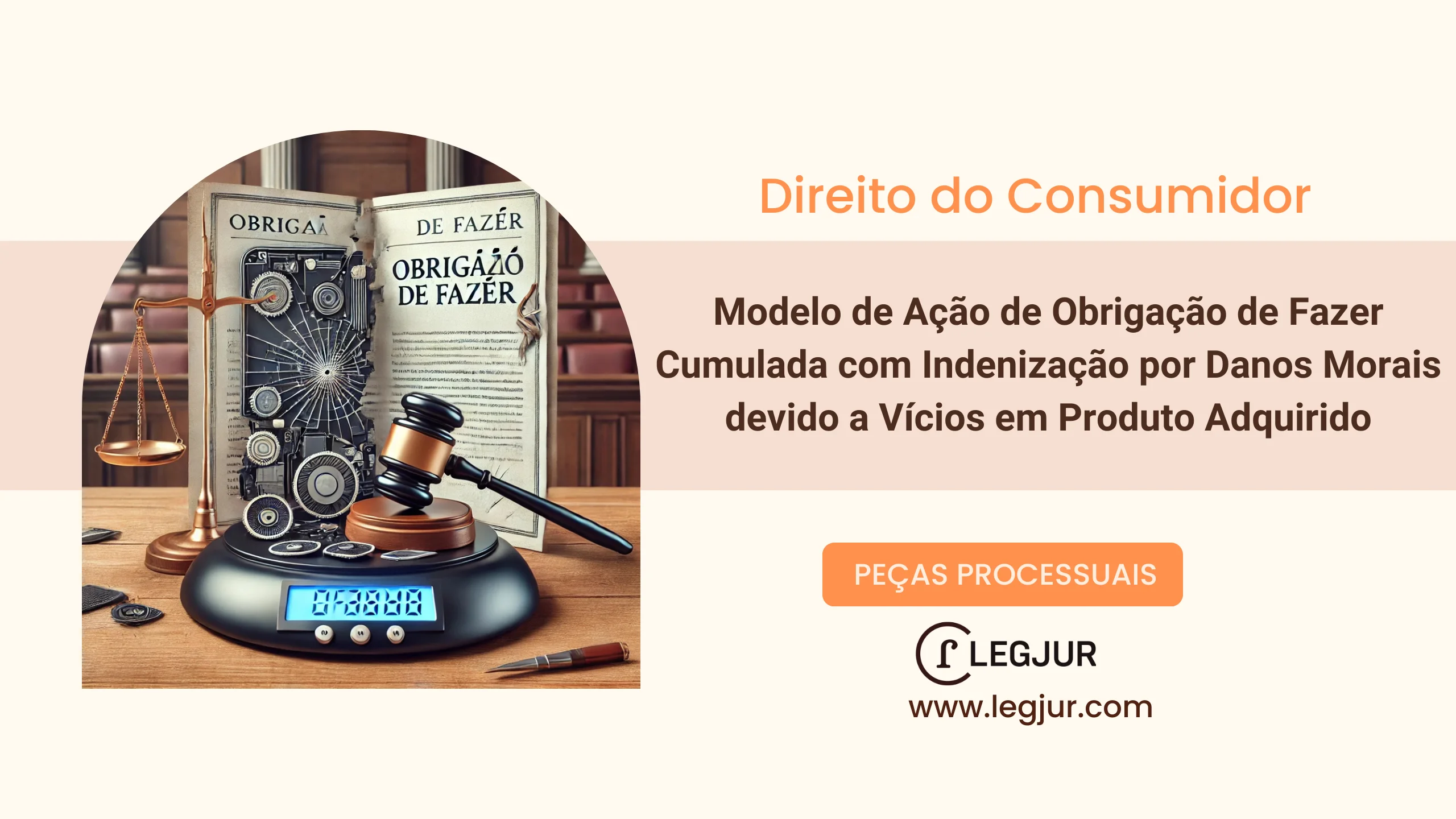 Modelo de Ação de Obrigação de Fazer Cumulada com Indenização por Danos Morais devido a Vícios em Produto Adquirido