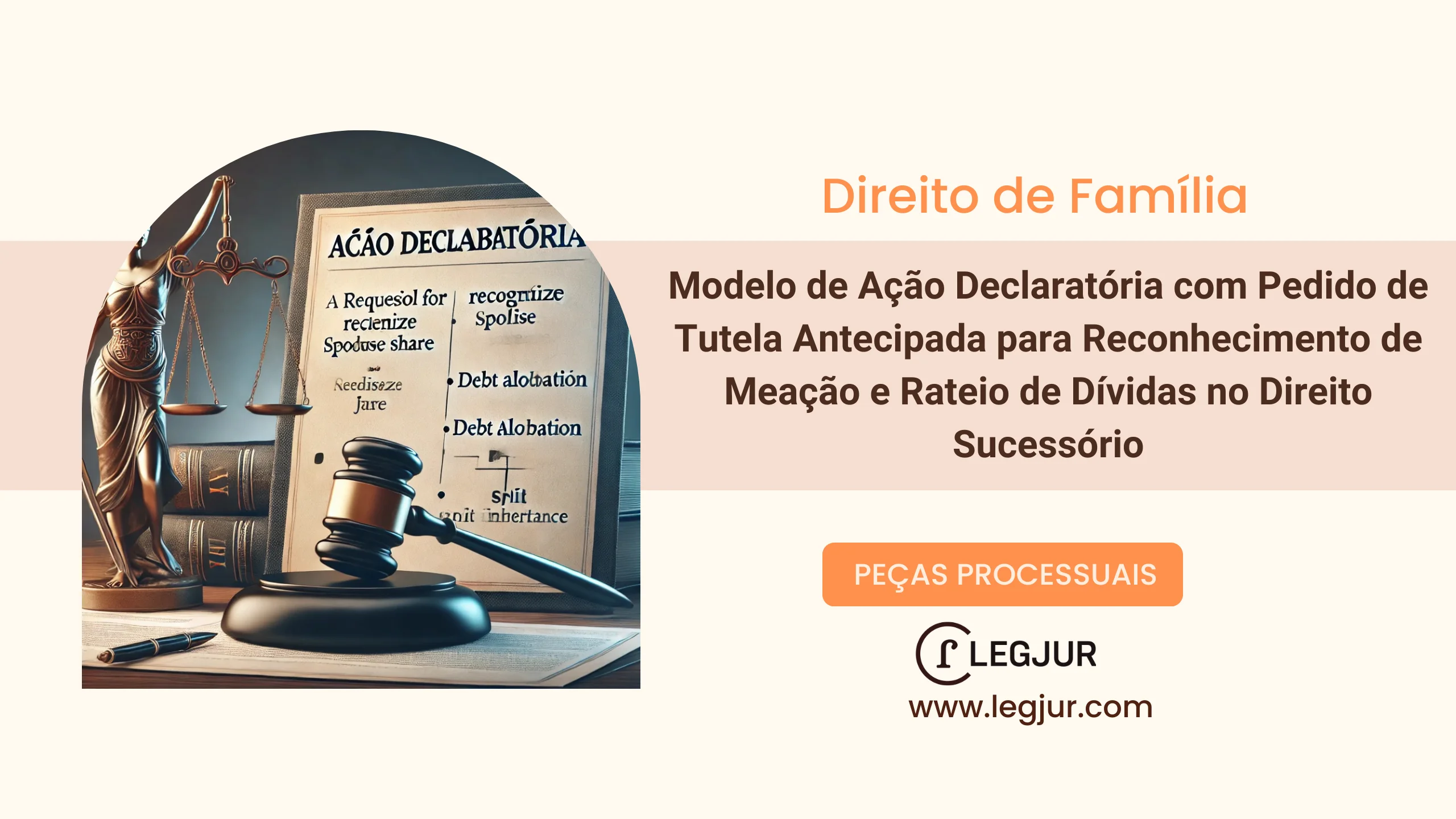 Modelo de Ação Declaratória com Pedido de Tutela Antecipada para Reconhecimento de Meação e Rateio de Dívidas no Direito Sucessório