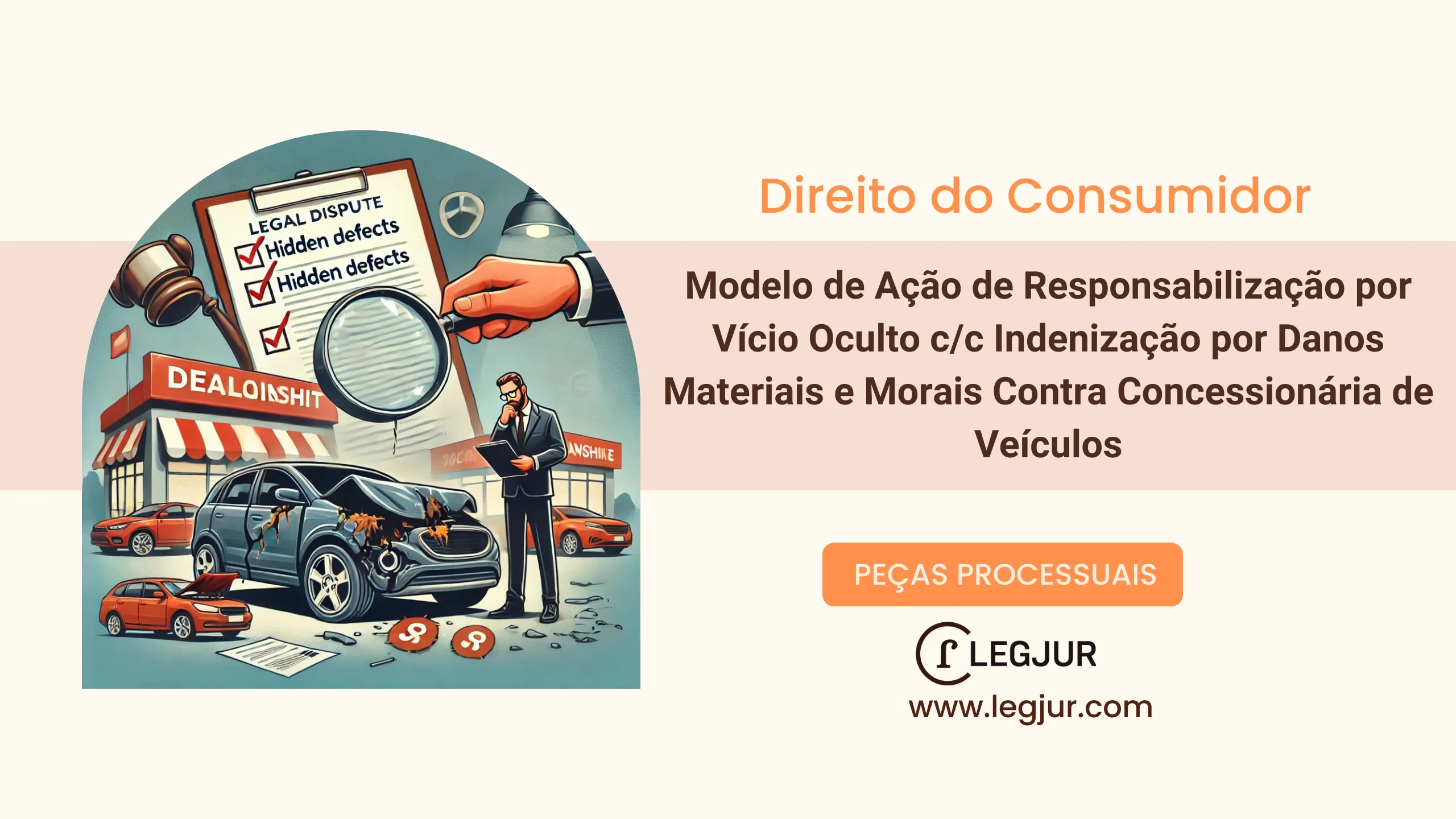 Modelo de Ação de Responsabilização por Vício Oculto c/c Indenização por Danos Materiais e Morais Contra Concessionária de Veículos