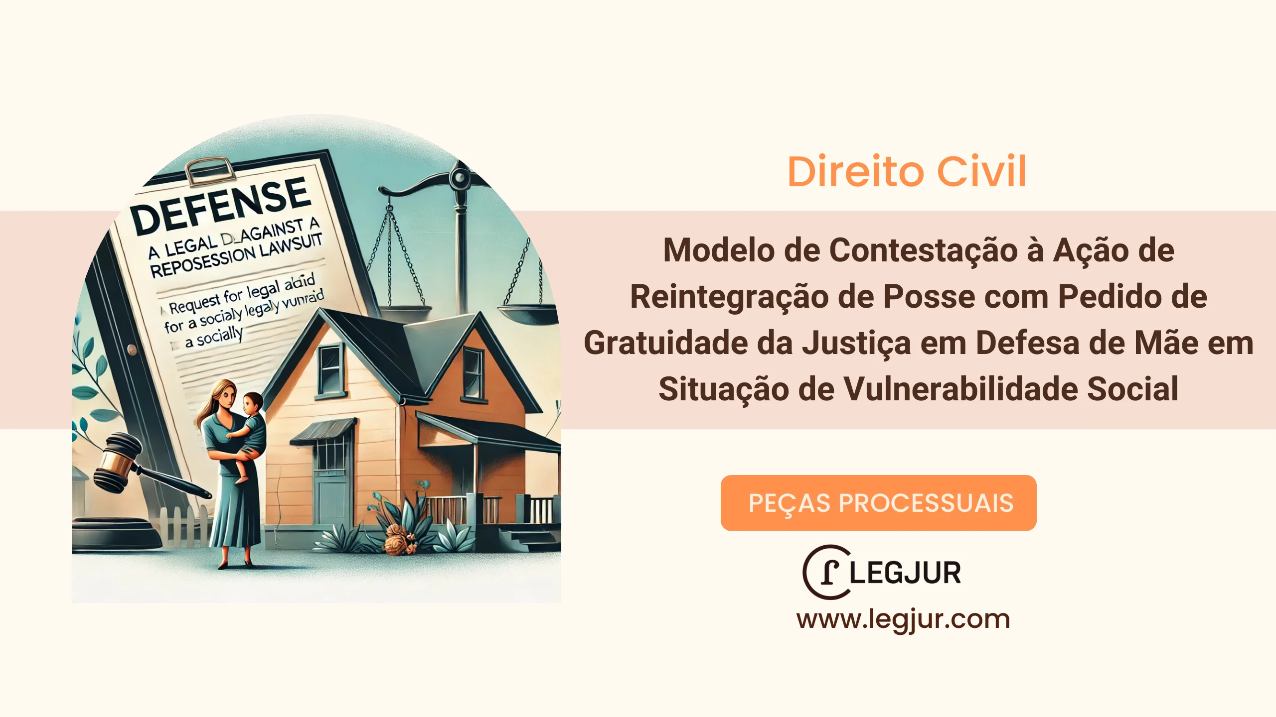 Modelo de Contestação à Ação de Reintegração de Posse com Pedido de Gratuidade da Justiça em Defesa de Mãe em Situação de Vulnerabilidade Social