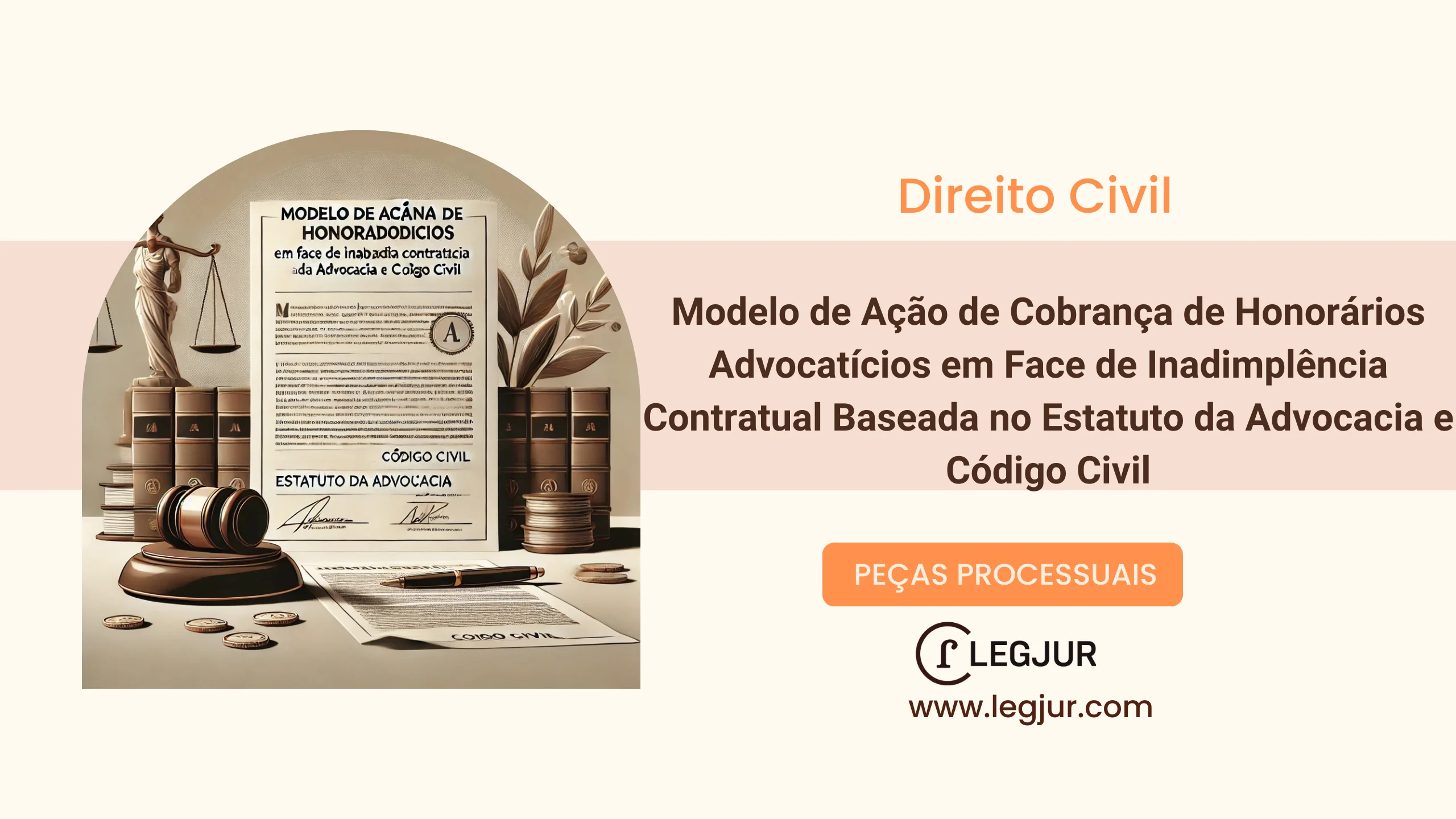 Modelo de Ação de Cobrança de Honorários Advocatícios em Face de Inadimplência Contratual Baseada no Estatuto da Advocacia e Código Civil