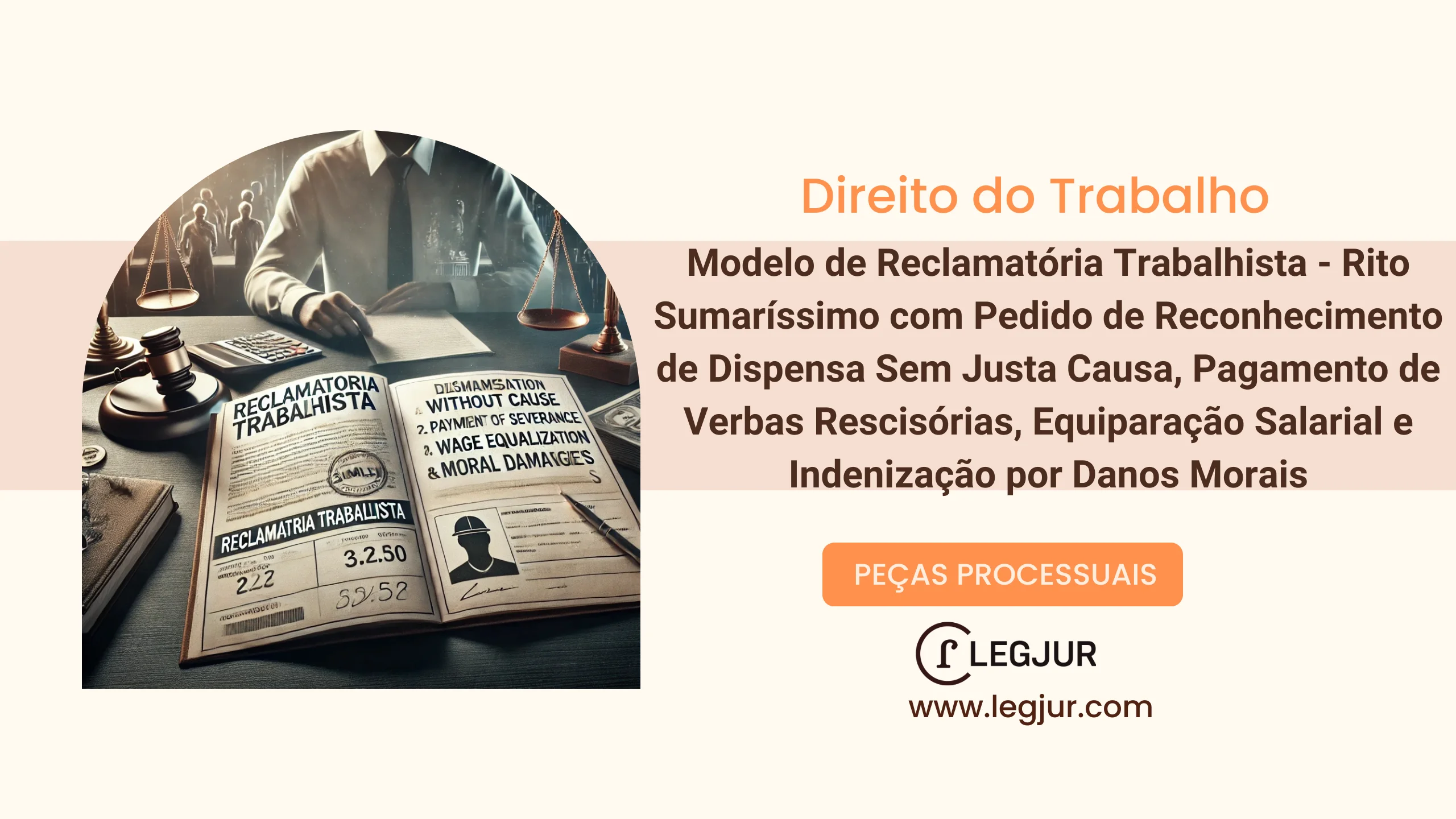 Modelo de Reclamatória Trabalhista - Rito Sumaríssimo com Pedido de Reconhecimento de Dispensa Sem Justa Causa, Pagamento de Verbas Rescisórias, Equiparação Salarial e Indenização por Danos Morais