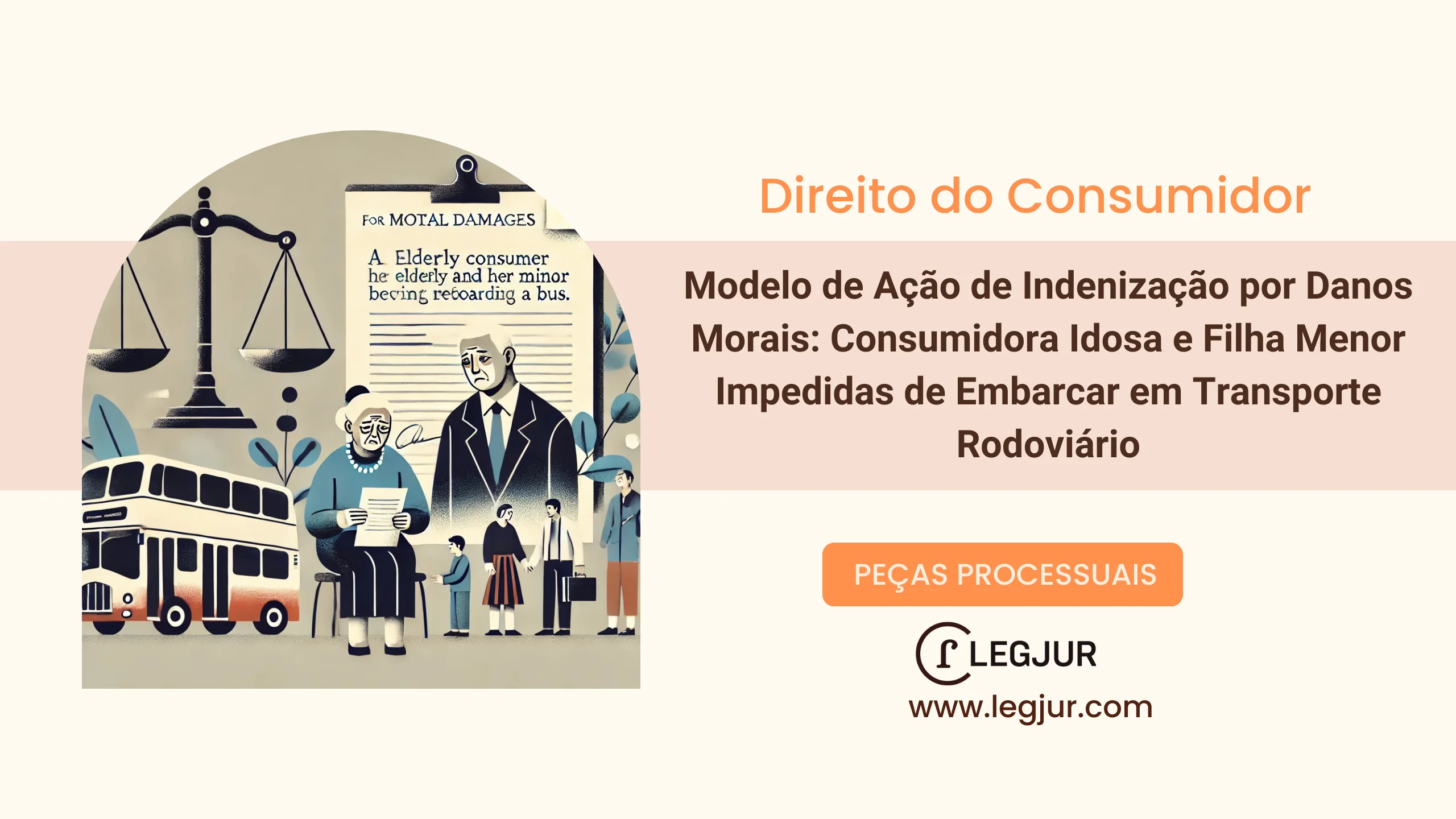 Modelo de Ação de Indenização por Danos Morais: Consumidora Idosa e Filha Menor Impedidas de Embarcar em Transporte Rodoviário