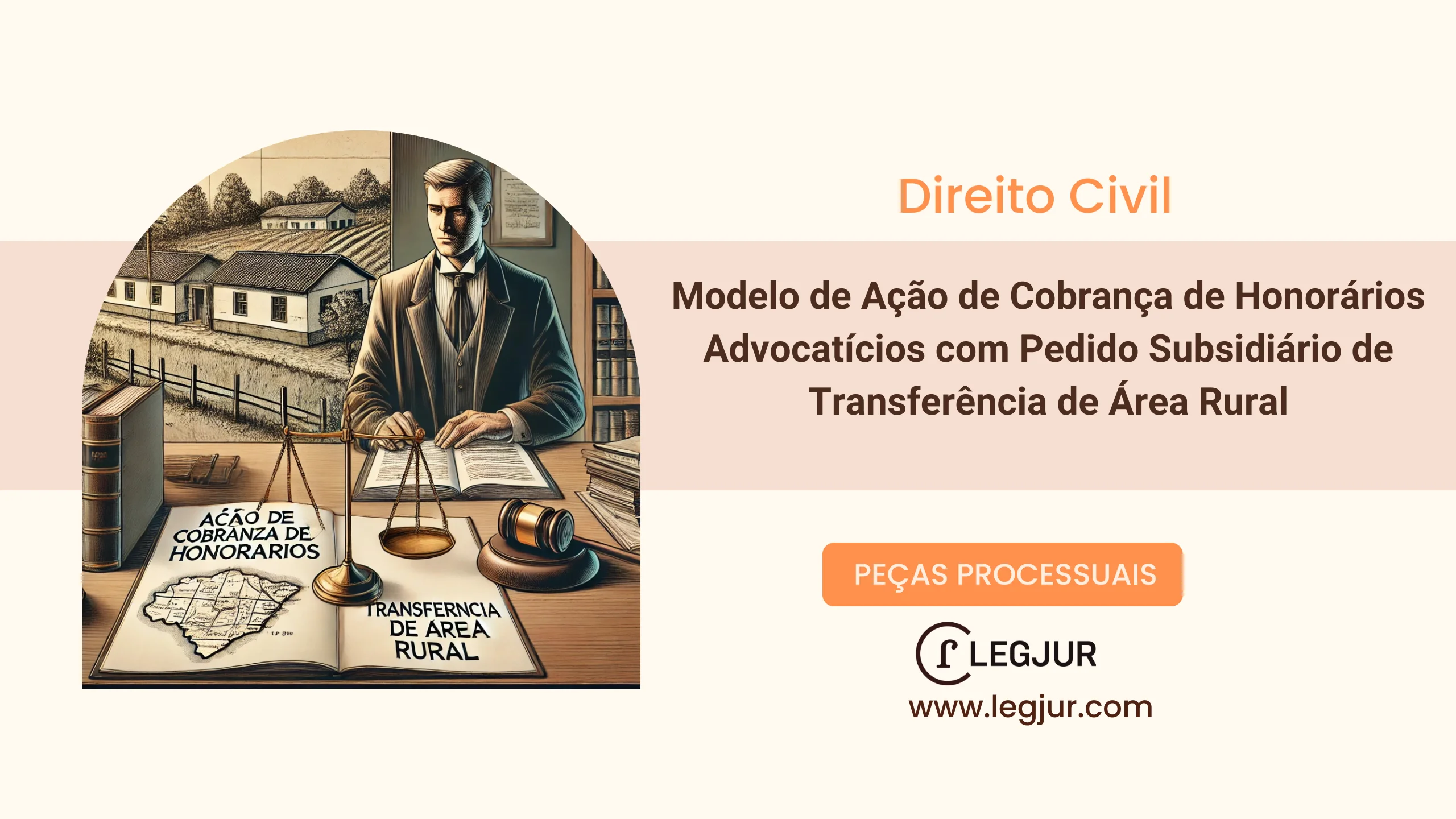 Modelo de Ação de Cobrança de Honorários Advocatícios com Pedido Subsidiário de Transferência de Área Rural