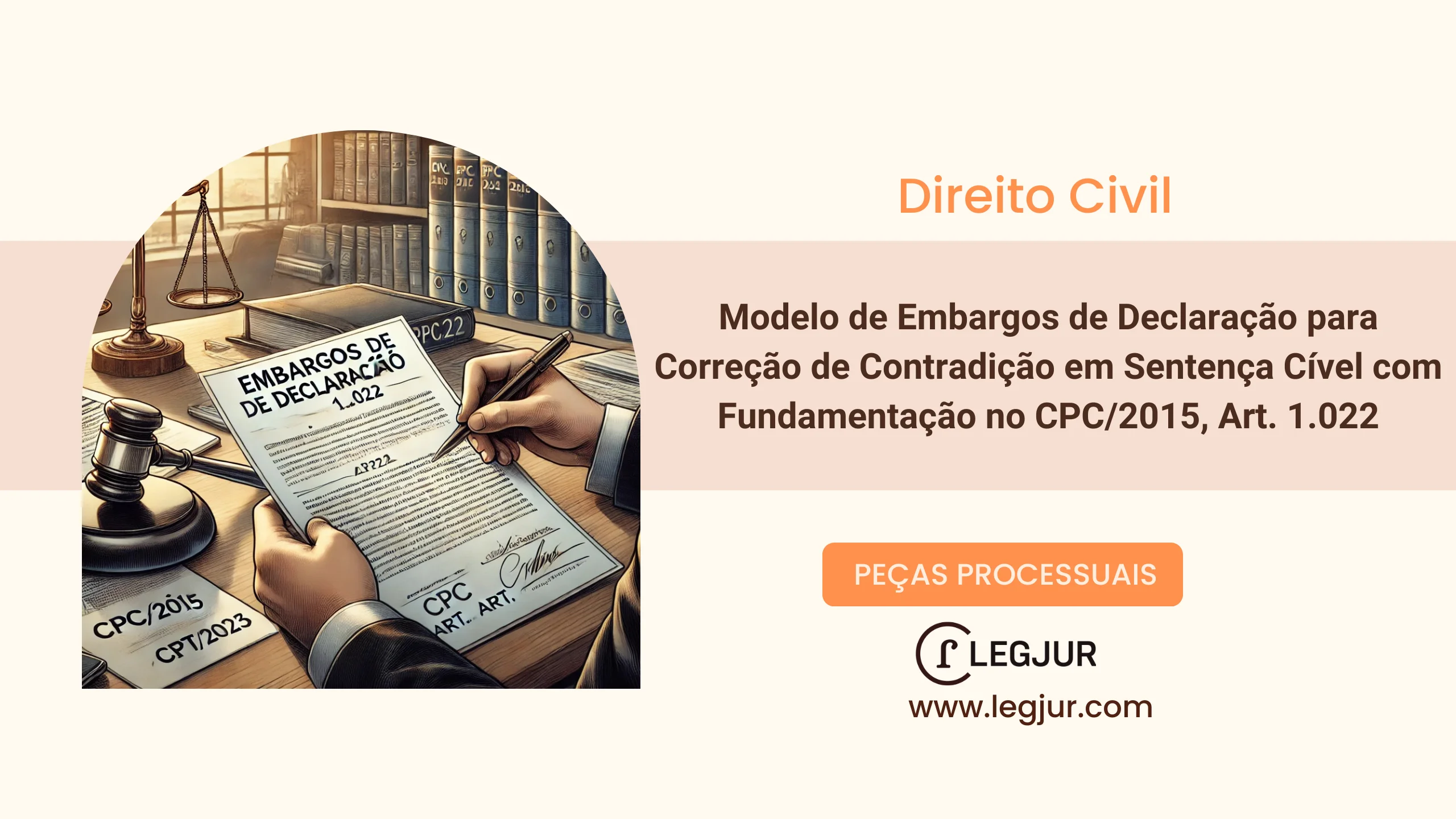 Modelo de Embargos de Declaração para Correção de Contradição em Sentença Cível com Fundamentação no CPC/2015, Art. 1.022