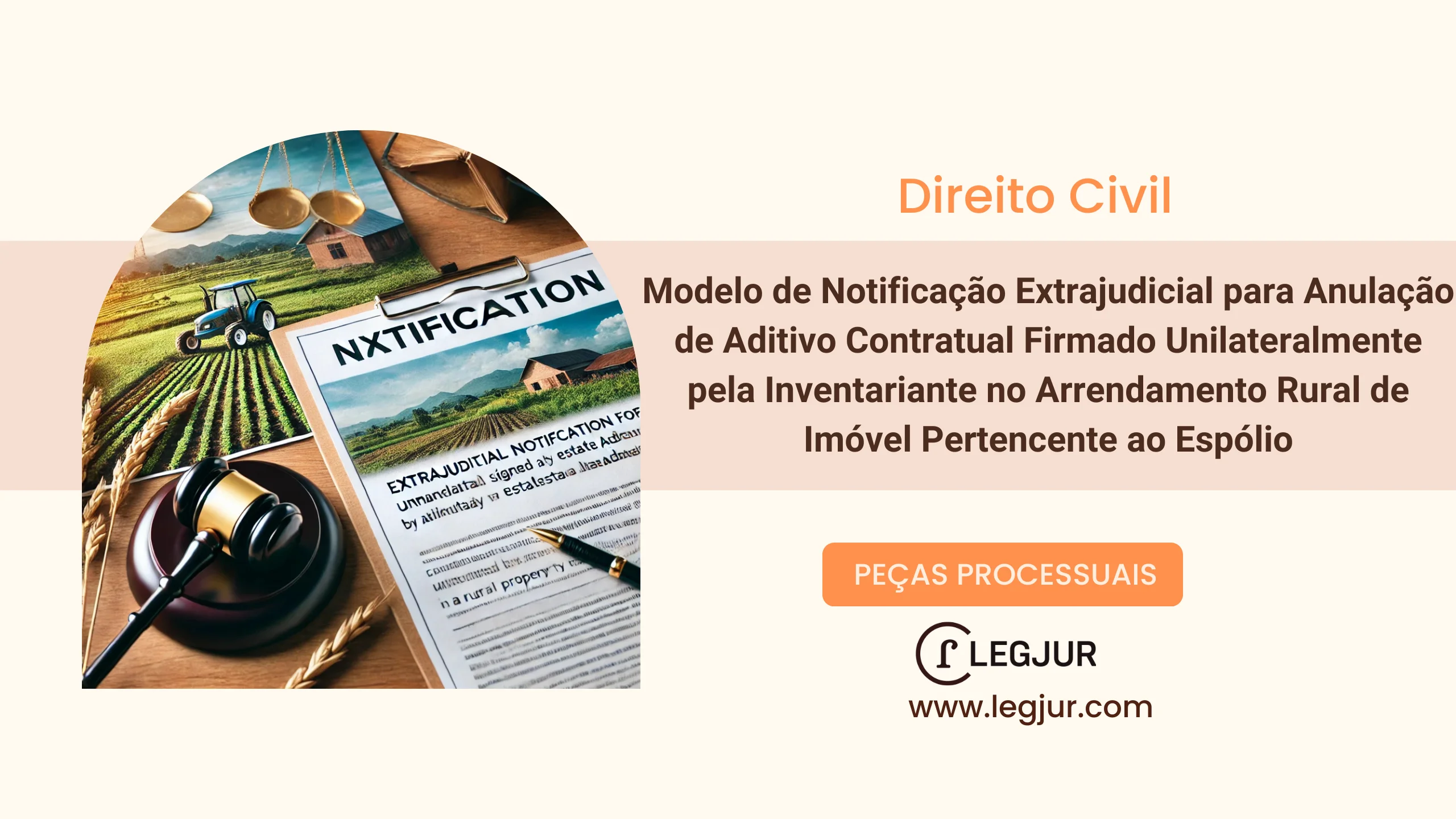 Modelo de Notificação Extrajudicial para Anulação de Aditivo Contratual Firmado Unilateralmente pela Inventariante no Arrendamento Rural de Imóvel Pertencente ao Espólio