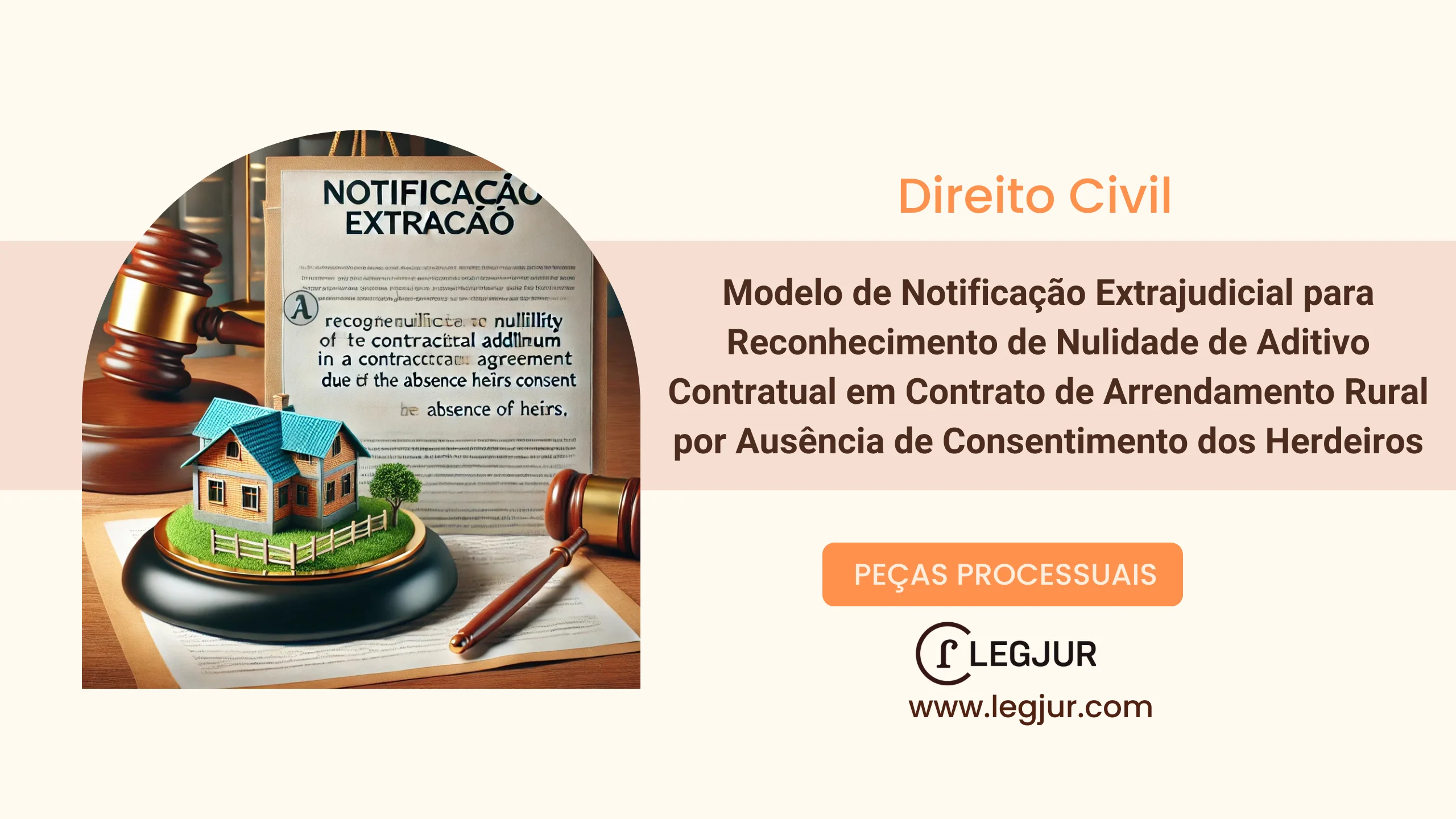 Modelo de Notificação Extrajudicial para Reconhecimento de Nulidade de Aditivo Contratual em Contrato de Arrendamento Rural por Ausência de Consentimento dos Herdeiros