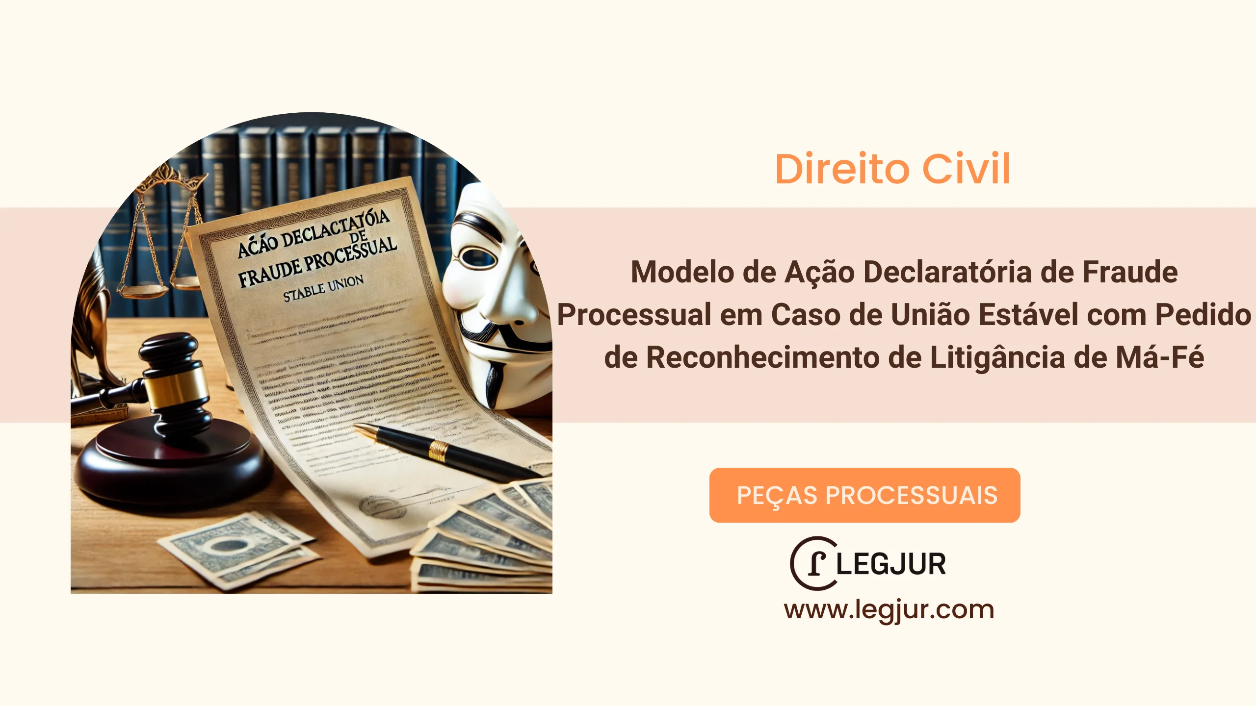 Modelo de Ação Declaratória de Fraude Processual em Caso de União Estável com Pedido de Reconhecimento de Litigância de Má-Fé