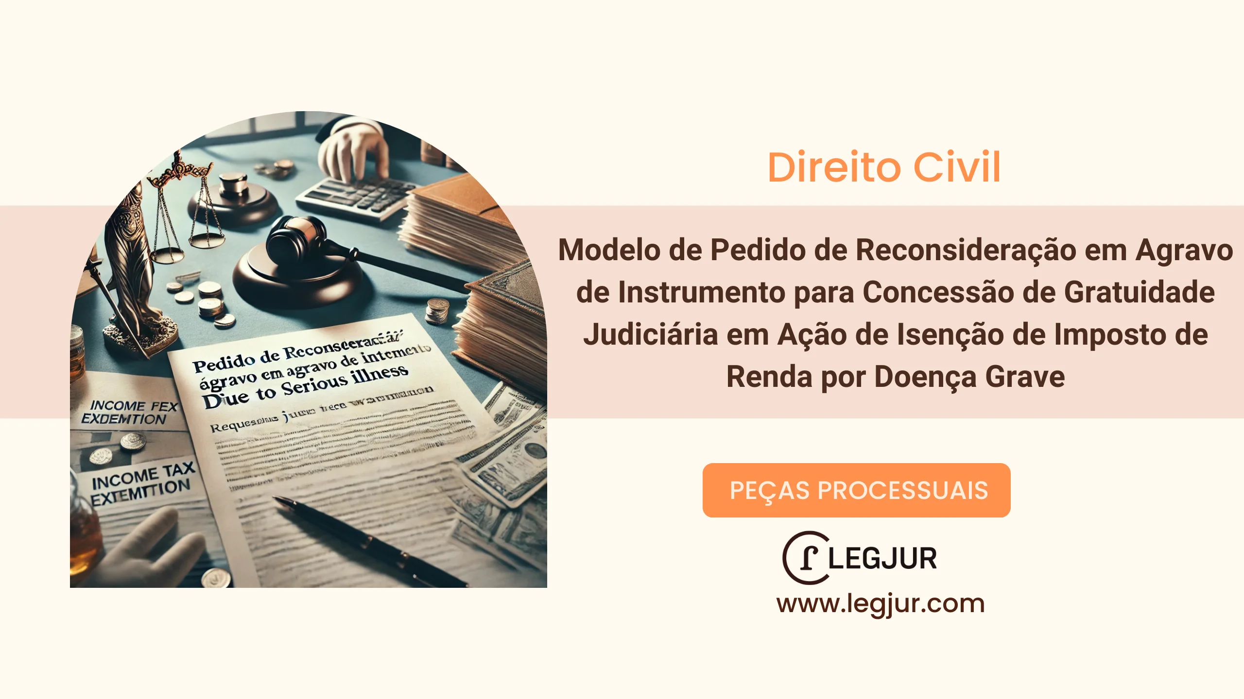 Modelo de Pedido de Reconsideração em Agravo de Instrumento para Concessão de Gratuidade Judiciária em Ação de Isenção de Imposto de Renda por Doença Grave