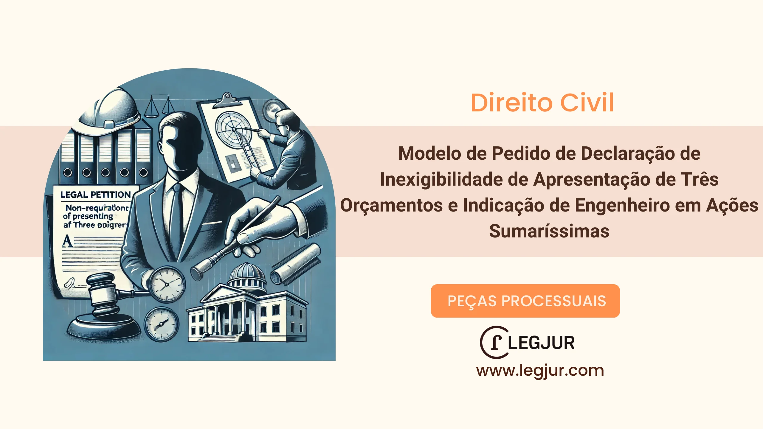 Modelo de Pedido de Declaração de Inexigibilidade de Apresentação de Três Orçamentos e Indicação de Engenheiro em Ações Sumaríssimas