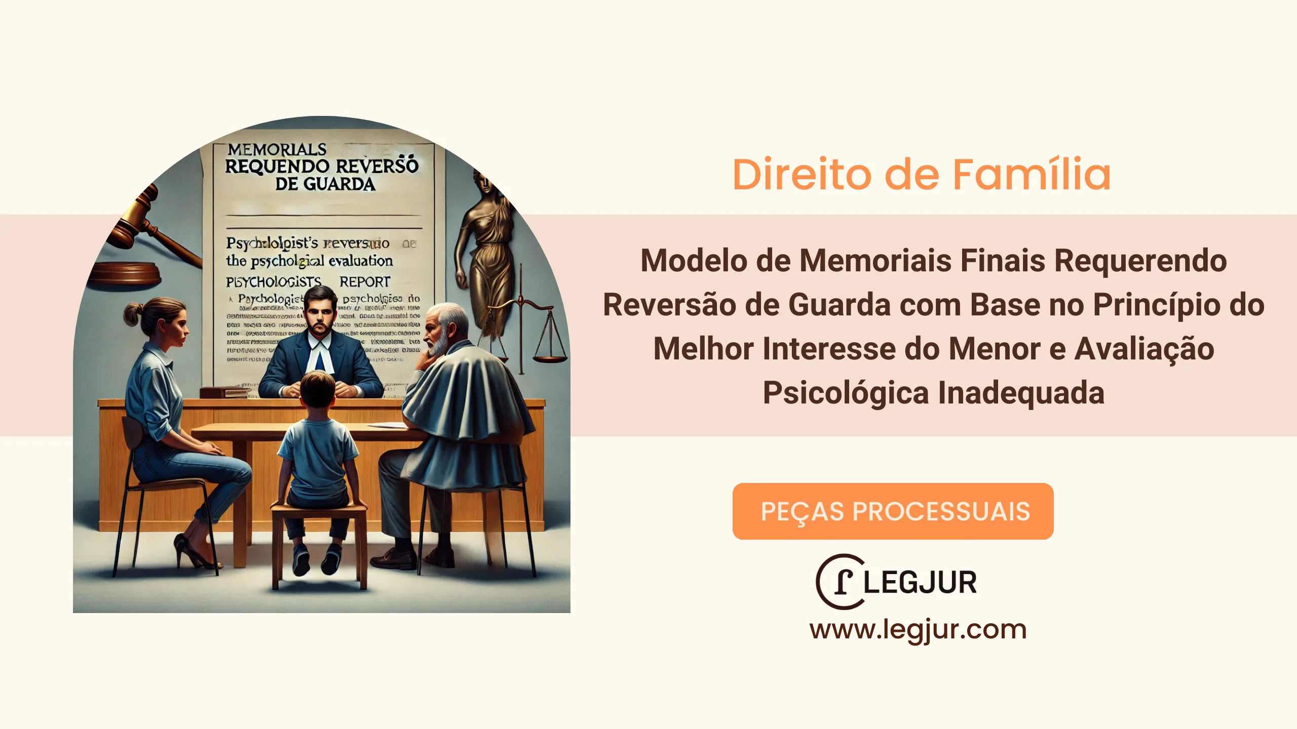 Modelo de Memoriais Finais Requerendo Reversão de Guarda com Base no Princípio do Melhor Interesse do Menor e Avaliação Psicológica Inadequada