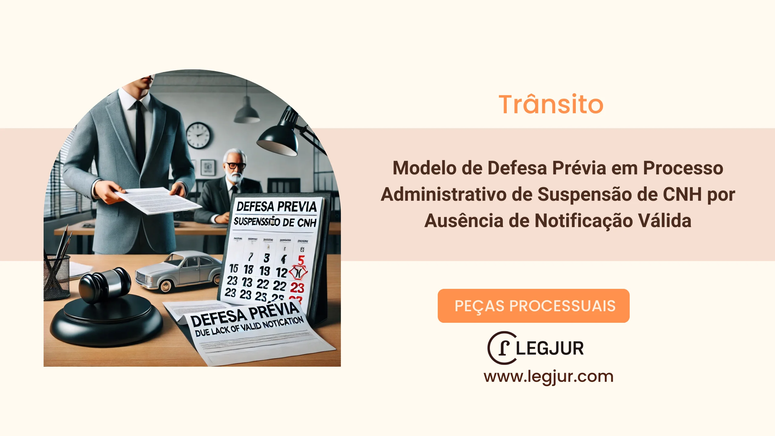 Modelo de Defesa Prévia em Processo Administrativo de Suspensão de CNH por Ausência de Notificação Válida