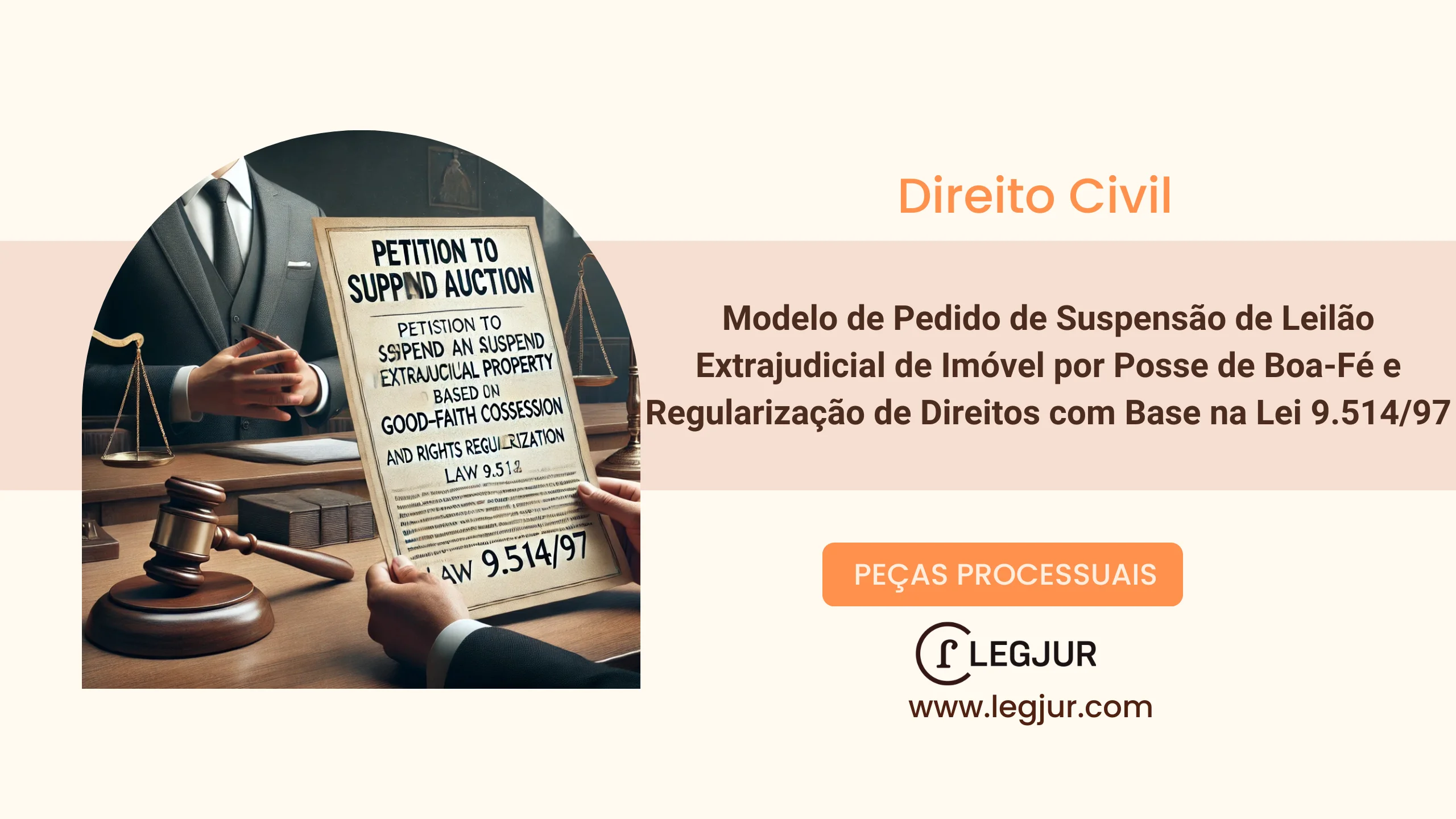 Modelo de Pedido de Suspensão de Leilão Extrajudicial de Imóvel por Posse de Boa-Fé e Regularização de Direitos com Base na Lei 9.514/97