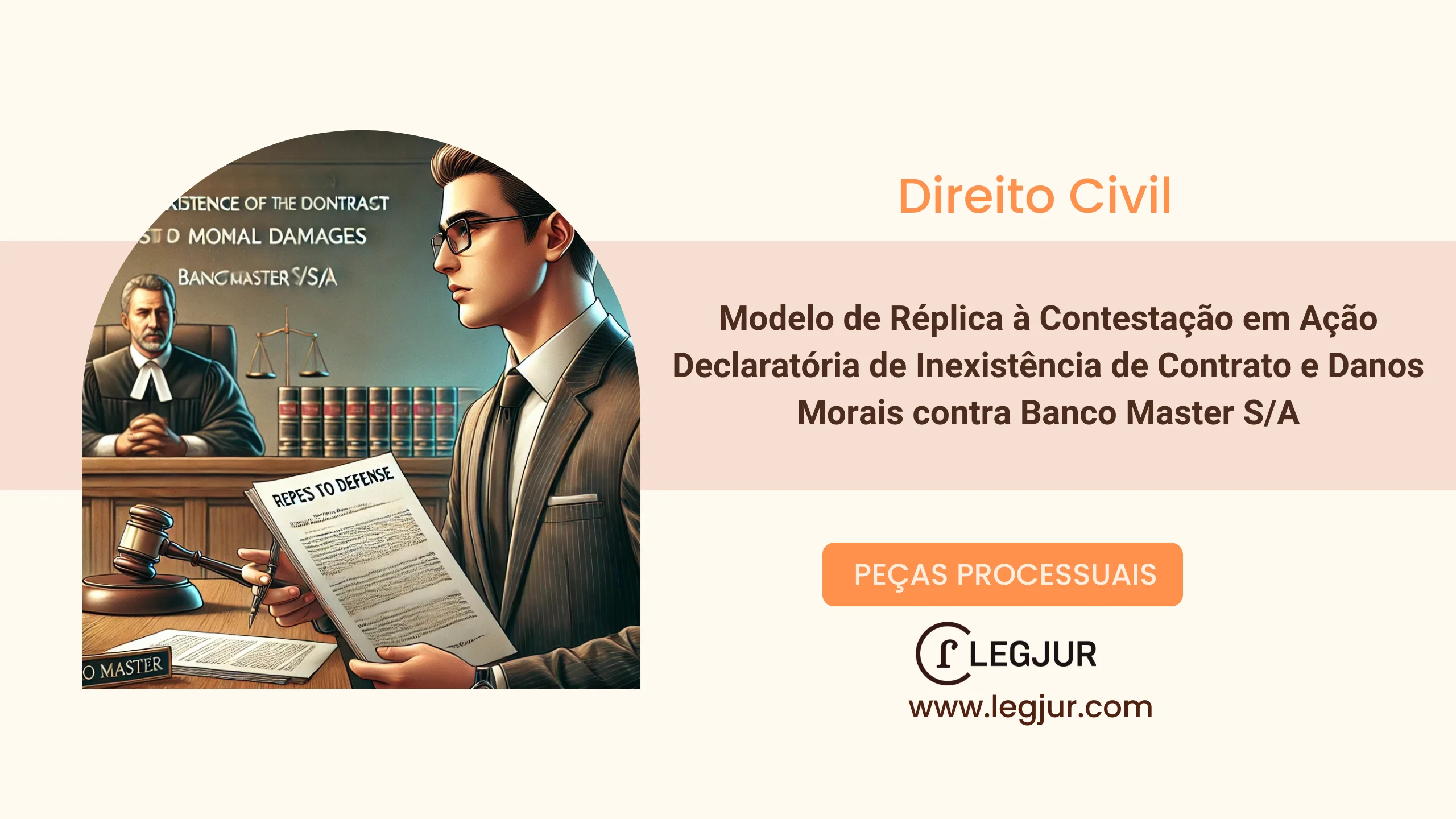 Modelo de Réplica à Contestação em Ação Declaratória de Inexistência de Contrato e Danos Morais contra Banco Master S/A