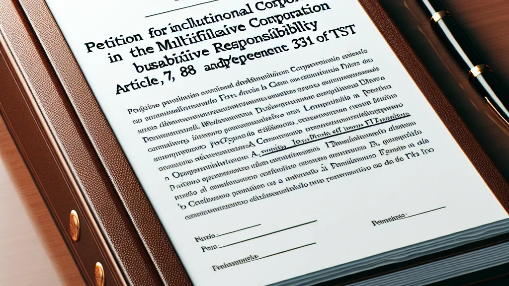 Modelo de Petição para Inclusão de Empresa Multinacional no Polo Passivo em Reclamação Trabalhista com Fundamentação em Responsabilidade Subsidiária [Art. 7º, CF/88 e Súmula 331 do TST]