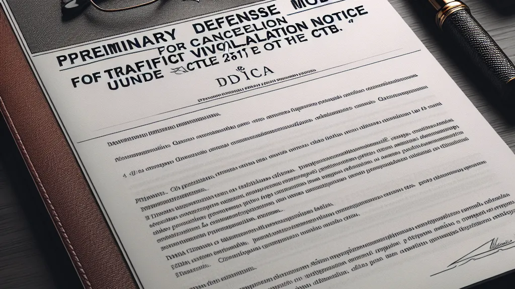 Modelo de Defesa Prévia para Anulação de Autuação de Infração de Trânsito nos Termos do Art. 261-A do CTB